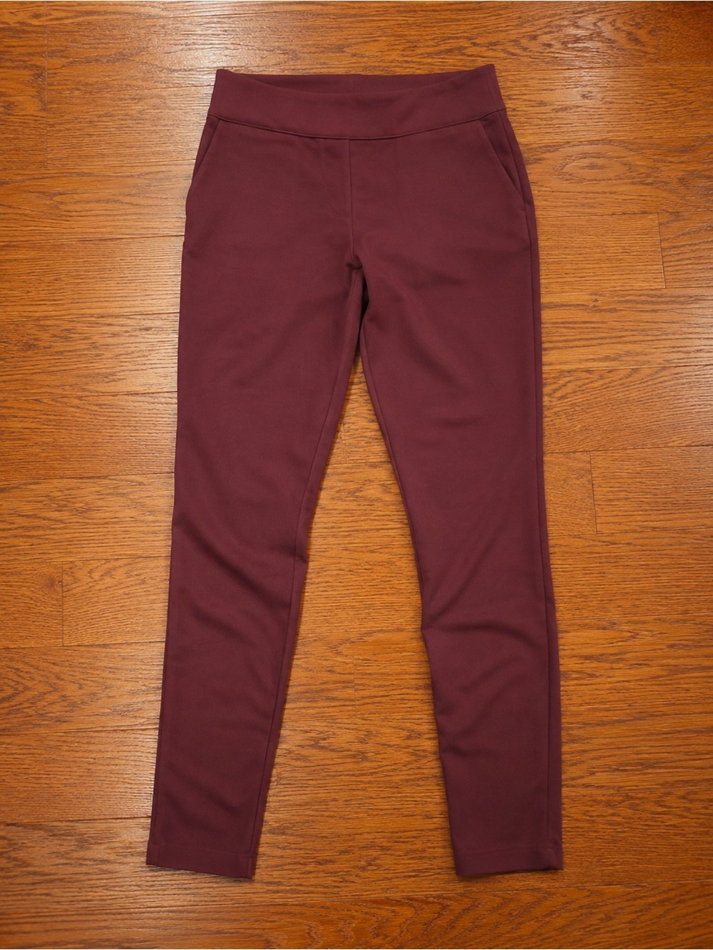 Dalia Maroon Cropped Ponte Leggings Sz S